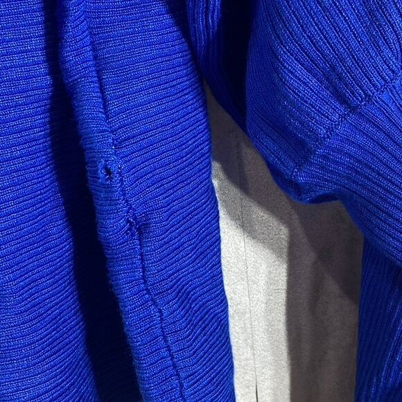 ANNE KLEIN Women's Blue Ottoman-Rib Bateau Neck Dolman Sleeve Pullover Sweater - Picture 7 of 12